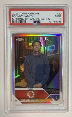 Bronny James 2023 Topps Cromo McDonald’s Variación #20 Lakers Novato PSA 9 Foto 1 de 2