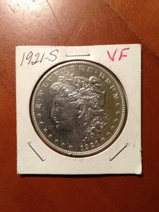 1921-S MORGAN DOLLARO D'ARGENTO IN PERFETTE CONDIZIONI - Foto 1 di 5