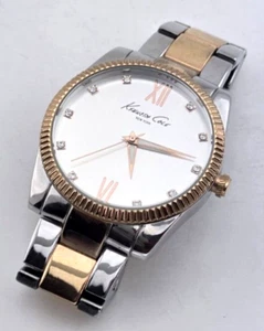 Keneth Cole Unisex Classic 2 Tone Watch Gold & Silver Tone Band KCW4035 NEW BAT - Picture 1 of 10