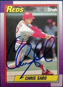 Topps #737 1990 autografiado por Chris Sabo - Imagen 1 de 1