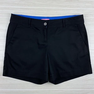 Isaac Mizrahi Womens 12 Black Tailored Cotton Stretch Flat Front Chino Shorts - Picture 1 of 6