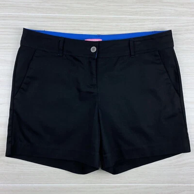 Pantalones cortos chinos Isaac Mizrahi para mujer 12 negros a medida de algodón elástico frente plano Foto 1 de 4