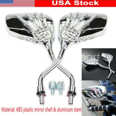 Espejos retrovisores cromados calavera para Honda Shadow VLX600 VT 750 1100 VTX 1300 1800 Foto 1 de 4