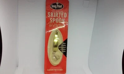 Señuelo de pesca de colección a prueba de enganches CUCHARA CON FALDA DORADA 2 3/8" sin malezas bamboleo menearse nuevo de stock Foto 1 de 4