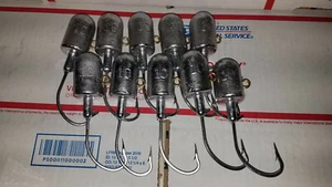 10oz Bullet Head Jigs 10 Pack Bottom Fishing Ling Cod Halibut Mustad 10/0 hooks - Picture 1 of 7