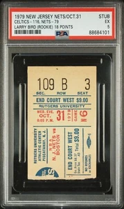 Larry Bird - Rookie Ticket Stub - Celtics vs. Nets - 31.10.79 Halloween, Rutgers - Bild 1 von 2