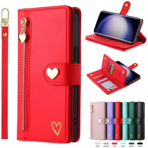 Faux Leather Flip Zipper Wallet Phone CaseFor iphone 15 14 13 12 11 Plus Pro Max - Picture 1 of 31