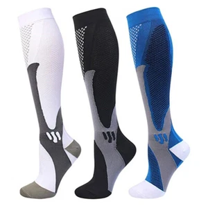 Mens Womens Compression Socks 20-30 mmhg Knee High Running Sports Long Stockings - Picture 1 of 15