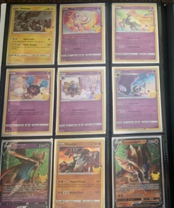 Complete Pokemon Celebrations set 18/25 Flying / Surfing Pikachu & Holo Mew - Picture 1 of 3