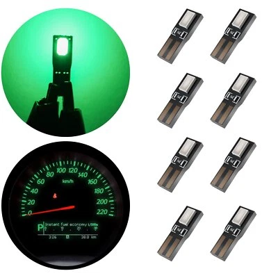 10X Green T5 74 5630 LED Bulb Speedometer Instrument Panel Cluster Gauge Lights Foto 1 de 4