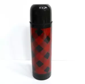 Adam Lippes Target Plaid Edelstahl Kalt Warm Trinkflasche Rot Schwarz - Bild 1 von 5