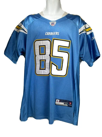 Vintage Reebok NFL Equipment Chargers Powder Blue Gates 85 Jersey Size 50 Cover