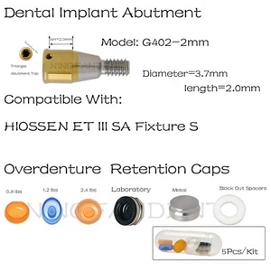 Diámetro regular del pilar de sobredentadura de implante = 3,7 mm para HIOSSEN, tapa de inserción de localizador - Imagen 1 de 68