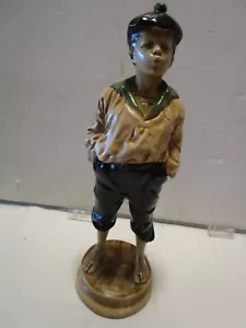 Statua scultura ragazzo fischietto vintage merce in gesso 17"" altezza anni '40 - Foto 1 di 13
