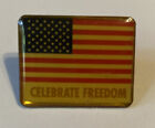 Vintage American Flag Celebrate Freedom Lapel Hat Pin Usa Us Red White Blue