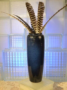 Vtg MCM Cobalt Blue MCI Vase 15 Inch Tall Made in Japan - Picture 1 of 5