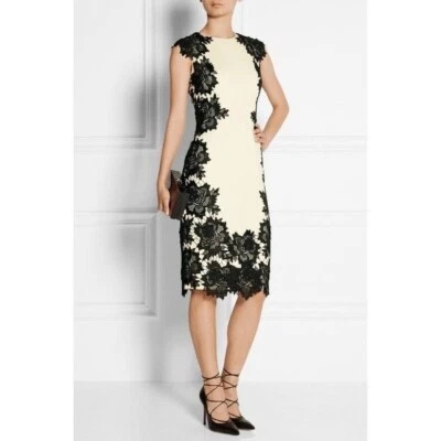 Vestido LELA ROSE Crema, Talla US 14 AU/UK 18 XL, NUEVO CON ETIQUETAS Negro Guipur Encaje USD$2200 Foto 1 de 4