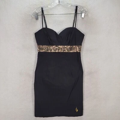 Baby Phat Womens Dress Size 5 Black Stretch Sweetheart Y2K Sexy Clubwear Mini - Image 1 of 4