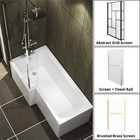 1500/1600/1700mm L Shaped Shower Bathtub Front & End Bath Panel Shower Screen