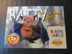 Ty Beanie Babies BBOC Series IV S4 ~ Classic Common ~ Card 302 Batty - Picture 1 of 2