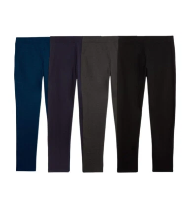 ex LADIES STRAIGHT JOGGERS Cotton Rich Elasticated Waist High Rise Pants - Image 1 of 4