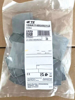 20pcs TE entrelec Terminal accessories-end plate FEM62 1SNA114994R0700 - Image 1 of 2