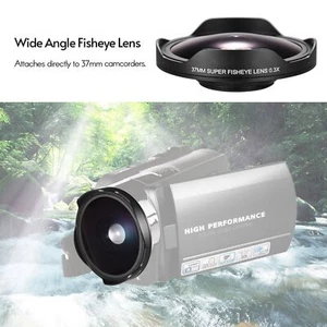 Obiettivo Fisheye 37MM 0.3X HD ultra grandangolare con cappuccio ricambio per videocamera - Foto 1 di 6