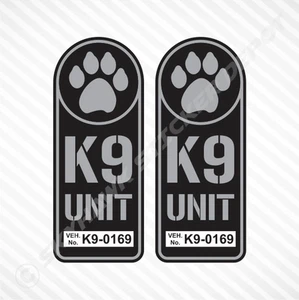 Juego de pegatinas de insignia de unidad K9 pistola de vinilo pata de metal perro policía aplicación de la ley - Imagen 1 de 3