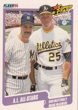 DON MATTINGLY / MARK MCGWIRE 1990 Fleer #638 Super Star Specials