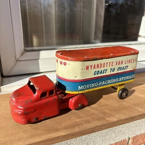 1950’s Vntg Wyandotte Van Lines Coast to Coast Trailer Truck Litho Pressed Steel - Picture 1 of 24