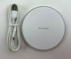 Qi Wireless Charger - 10W Fast Charge, Ultra-Slim, White - Picture 1 of 11