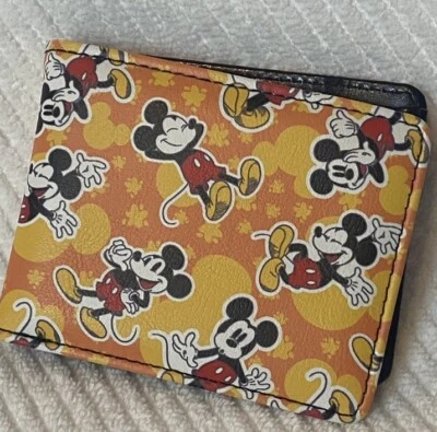 Buckle-Down Mens Kids Disney Mickey Mouse Bifold Wallet Unisex’s Orange Boy NWOT - Image 1 of 4