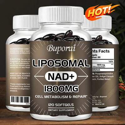 BUPORAI NAD Liposomiale 1800mg - per Anti Invecchiamento, Energia, Focus Booster, Rigeneratore Cellulare