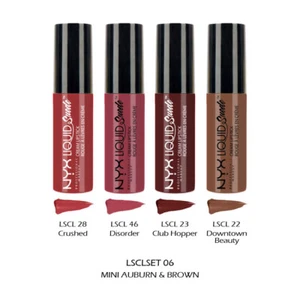 1 lápiz labial crema gamuza líquida NYX - mini conjunto de tallas "LSCLSET06 - castaño y marrón" - Imagen 1 de 2