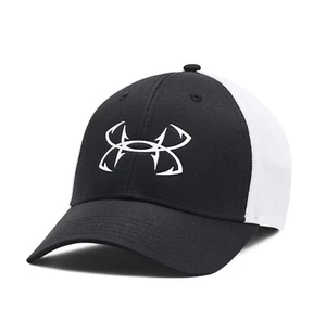 Under Armour UA Men's FISH HUNTER Hook Mesh Back Black White Stretch Fit Cap - Picture 1 of 3