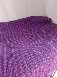 Vintage Fabric Purple Crimplene Dressmaking W166xL125cm Material 1960s 70s - Picture 1 of 4