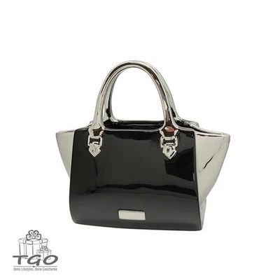 Gilde Vase Handtasche "Milano" aus Keramik, schwarz-43387 - Bild 1 von 2