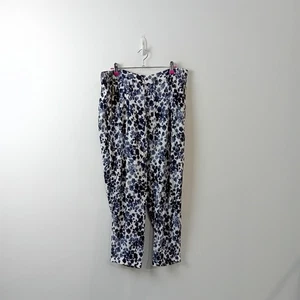 Michael Kors Trousers Size XL Womens Blue White Floral FPL -WRDC - Picture 1 of 6