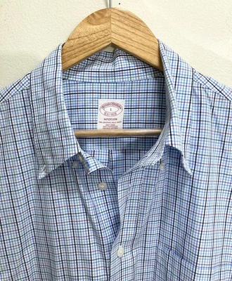 Camisa Brooks Brothers para hombre talla grande azul manga larga abotonada Madison’s Foto 1 de 4