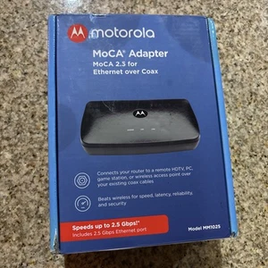Motorola MM1025 MoCA 2.5 Adapter with 2.5 Gbps Ethernet - Black - Bild 1 von 5