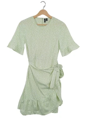 VERO MODA Vestido cruzado Mujeres Vestido Talla EU 36 verde-blanco look casual - Imagen 1 de 4