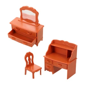 Mini Makeup Table Dollhouse Furniture Accessories Dressing and Stool - Bild 1 von 12