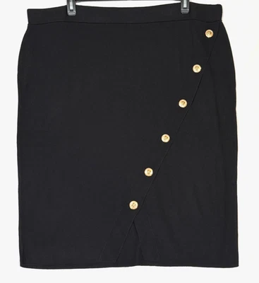 Falda lápiz de tiro medio negra talla 2X Bold Elements para mujer Foto 1 de 4