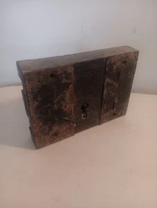 Antikes viktorianisches englisches Kirchentürschloss Eiche & Eisen sehr groß ohne Schlüssel - Bild 1 von 7