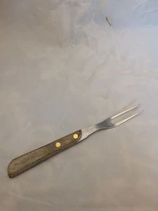 Forchetta carne vintage 10" manico legno acciaio inox - Foto 1 di 8