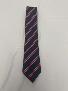 T.M Lewin Jermyn St London, blau/burgunder Streifen, 100% Seide Krawatte, handgefertigt. - Bild 1 von 2