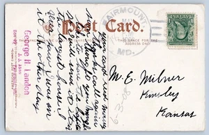 Postal Fairmount Maryland Somerset CO 1908 3/3 Doane Cancelar DPO 1867-1963 - Imagen 1 de 2