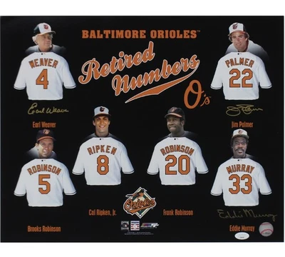 Jim Palmer, Eddie Murray, Earl Weaver Orioles Signed Unframed 16x20 Photo - Image 1 of 4