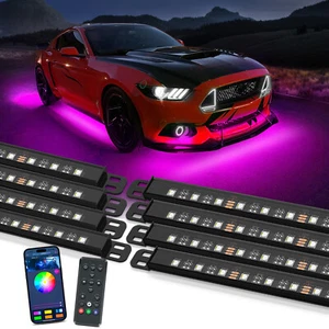 MICTUNING N8 Aluminum RGBW LED Car Underglow Light Bar Kit Underbody Light Strip - Picture 1 of 16