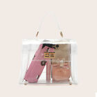 Transparent Jelly PVC Womens Clear Shoulder Handbag Gold Hardware Chain Kellybag